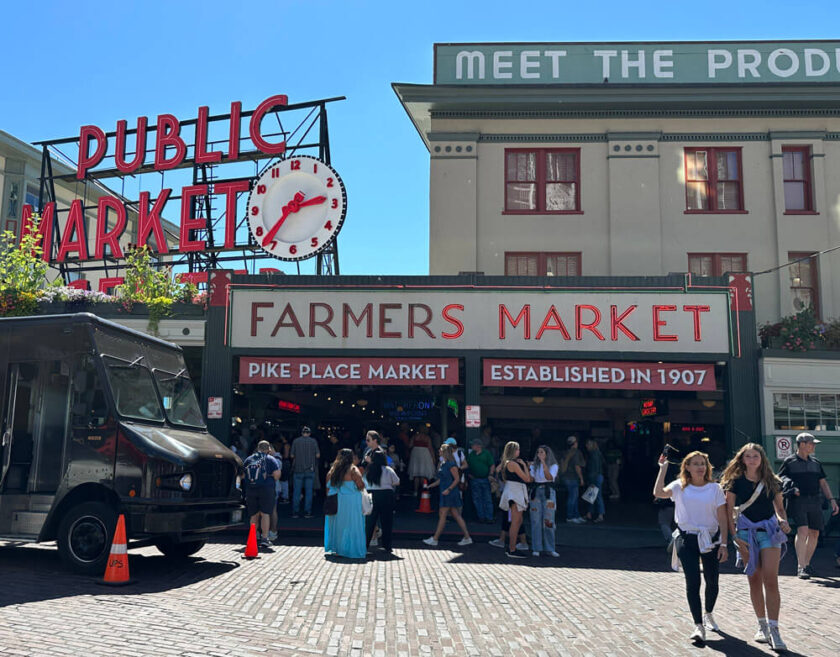 Space Needle Seattle Attraction and Pike Place Market